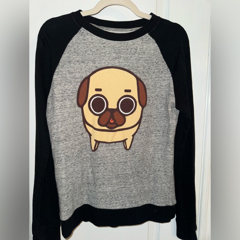 We Love Fine Pug Sweatshirt Size XS
